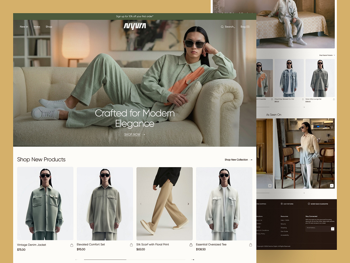 NYVRA — Fashion E-commerce Website Homepage Design Image 0