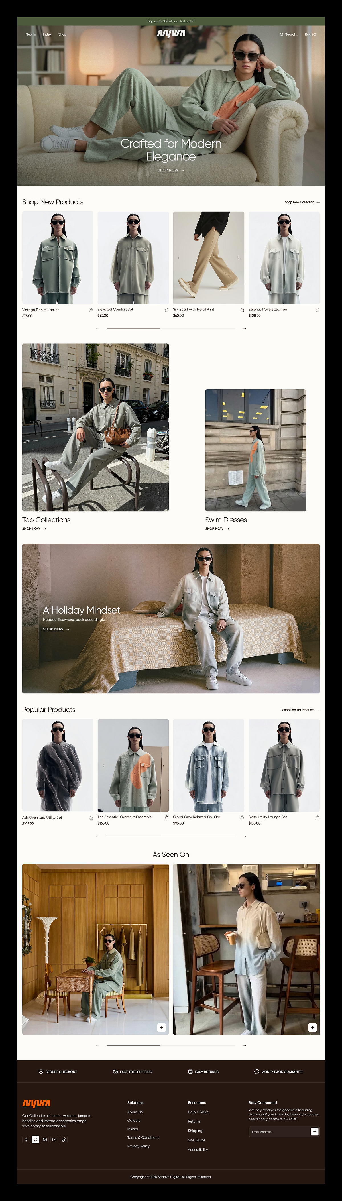 NYVRA — Fashion E-commerce Website Homepage Design Image 1