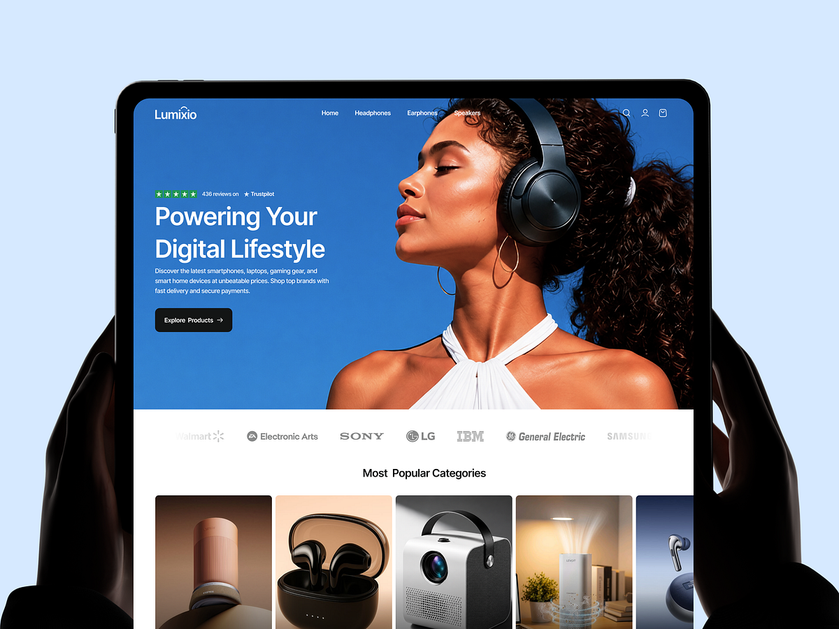 Lumixio: Premium B2C Electronics eCommerce Website Design Image 0
