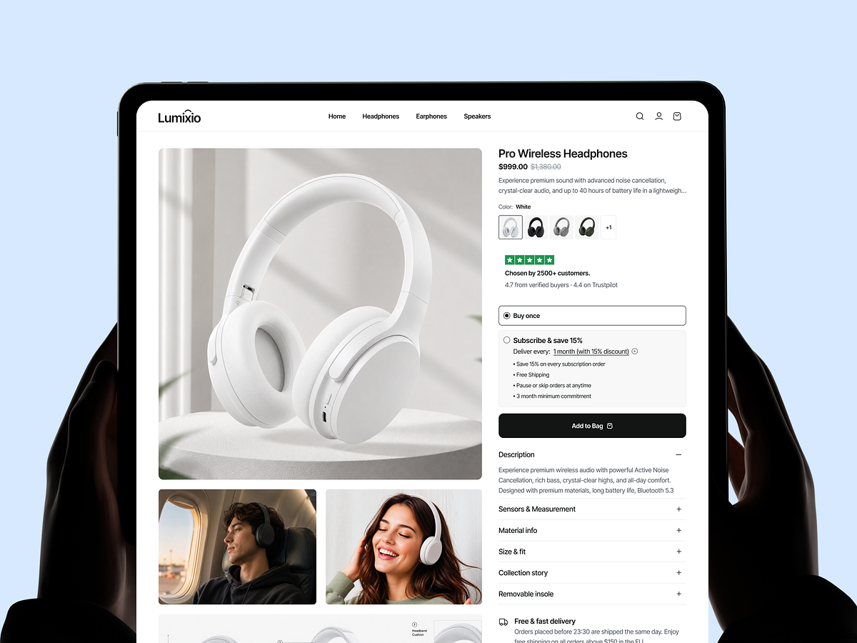 Lumixio — Premium Electronics E-commerce Product Details Page Image 0