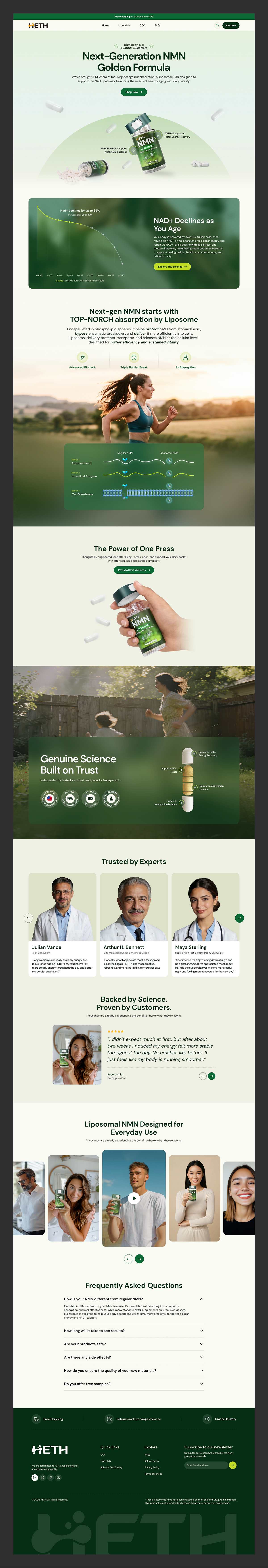 Wellness Supplement Landing Page | Ecommerce UI/UX Design Image 1
