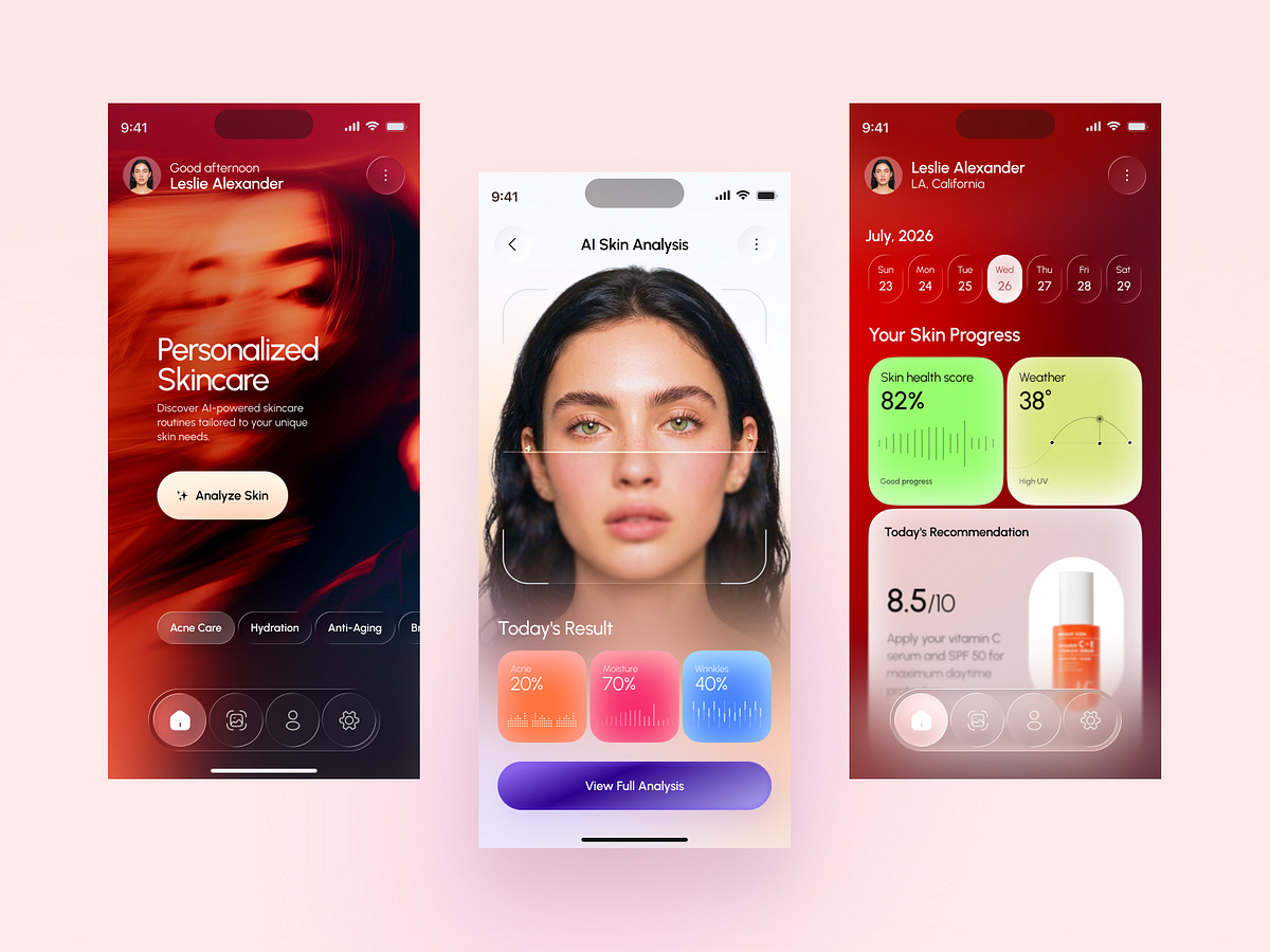 AI Skincare Mobile App Design