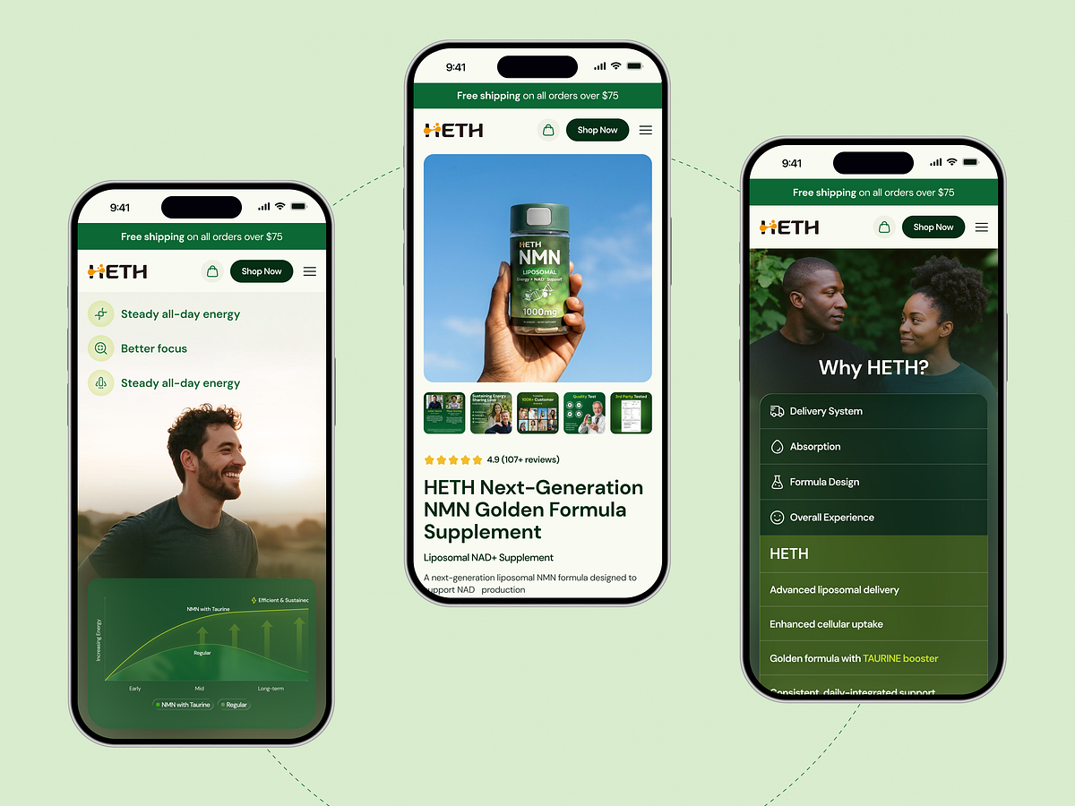 Wellness Supplement Product Page | Ecommerce UI/UX Design Image 0