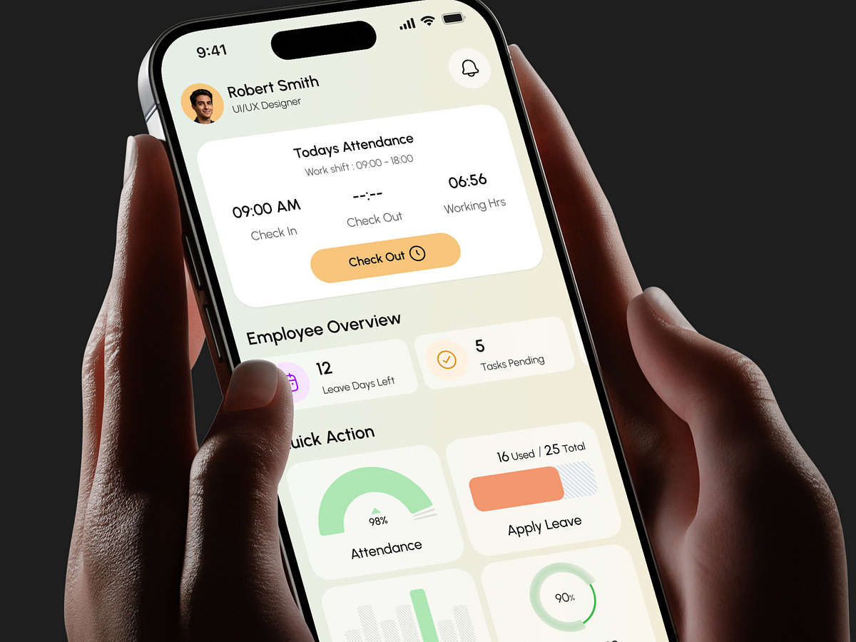 Worktail – HR Management Mobile App | SaaS UI Image 0