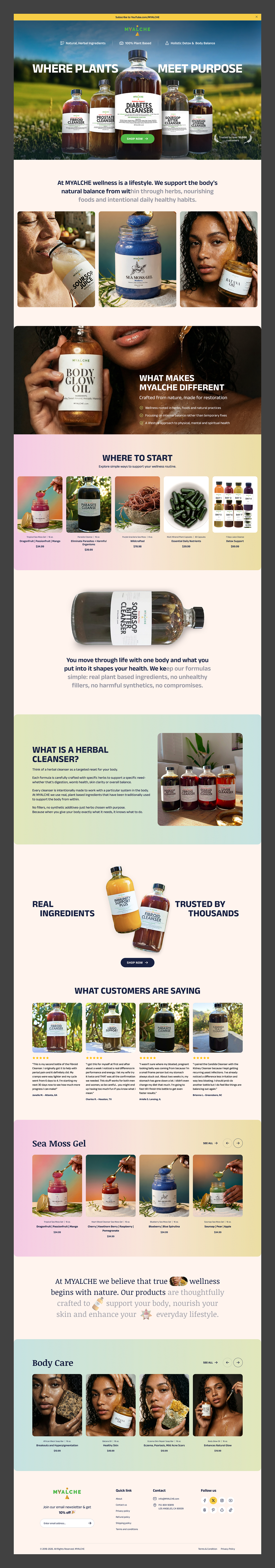 MYALCHE – Health & Wellness E-commerce Website Image 1