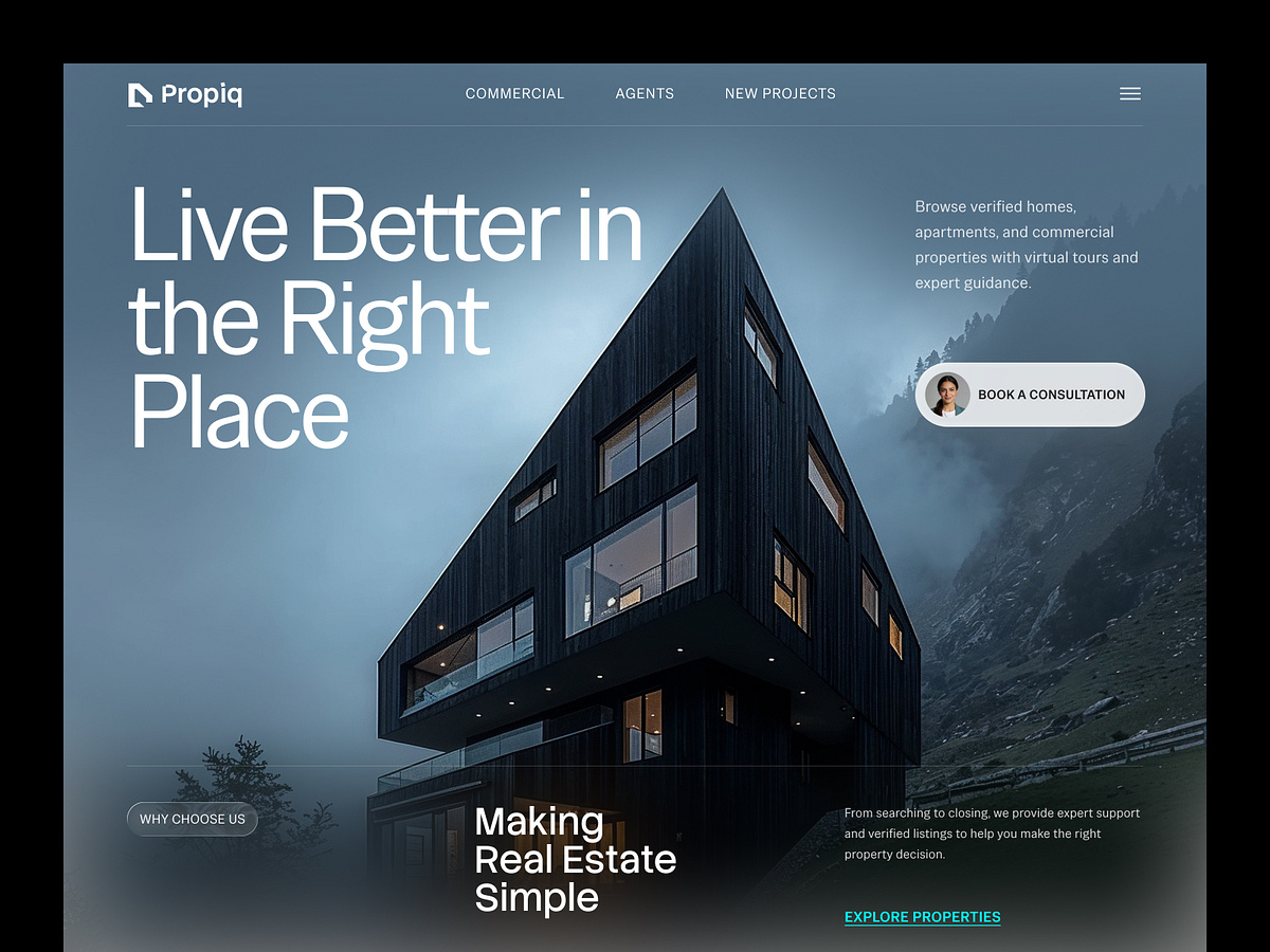 Propiq — Real Estate Website Design