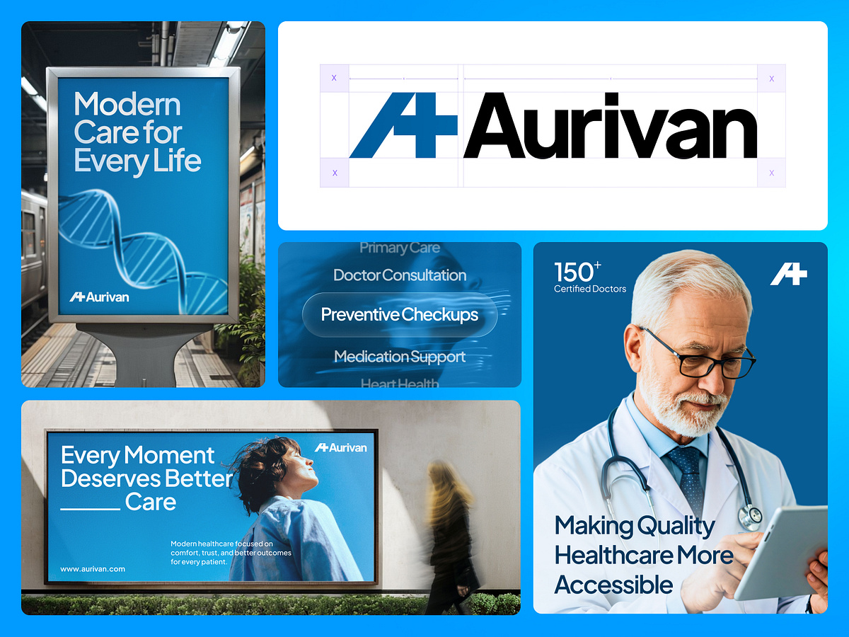 Aurivan – Medical & Healthcare Logo Design | Brand Identity