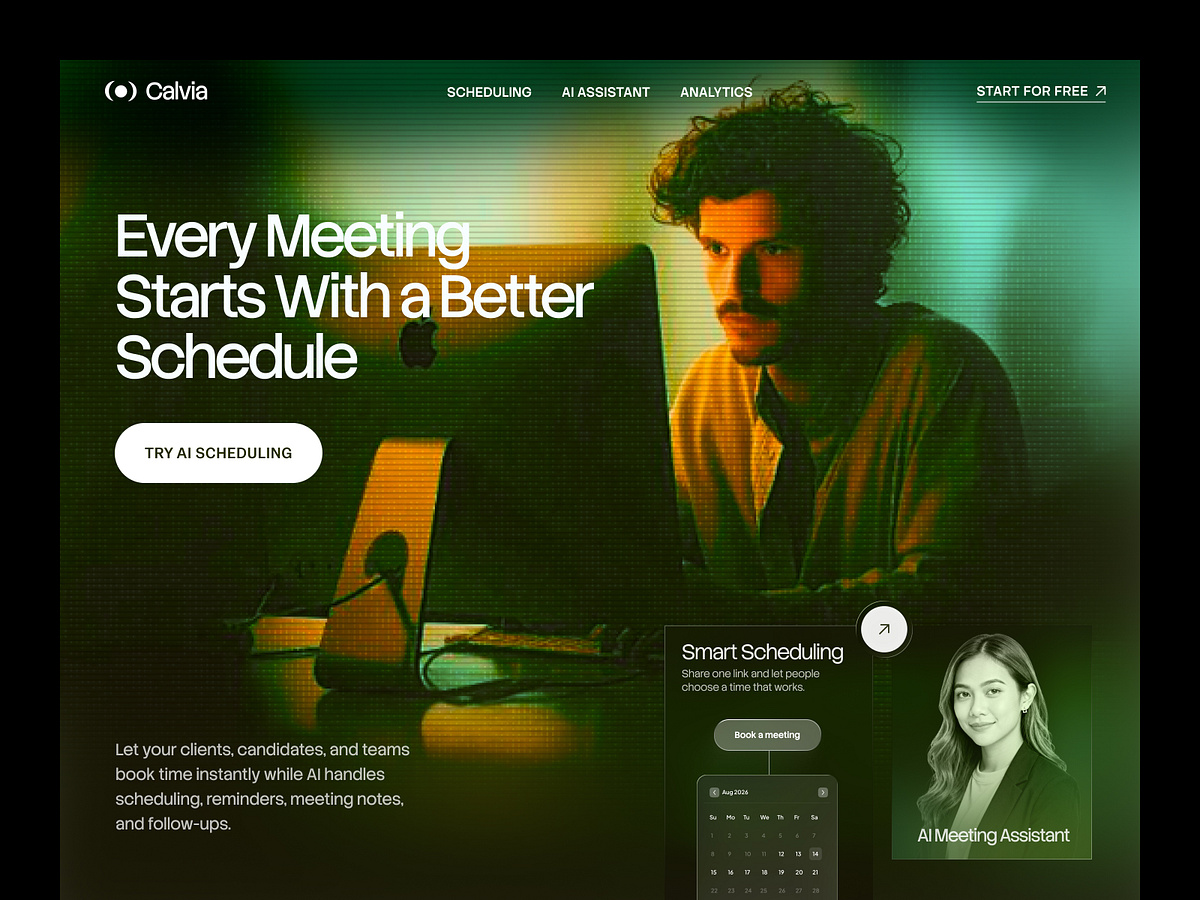 Calvia - AI Meeting Scheduling SaaS Website