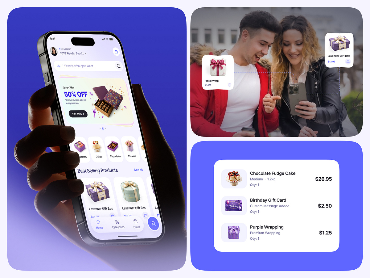 GIVORA - Gifting E-commerce App | Home Screen UI