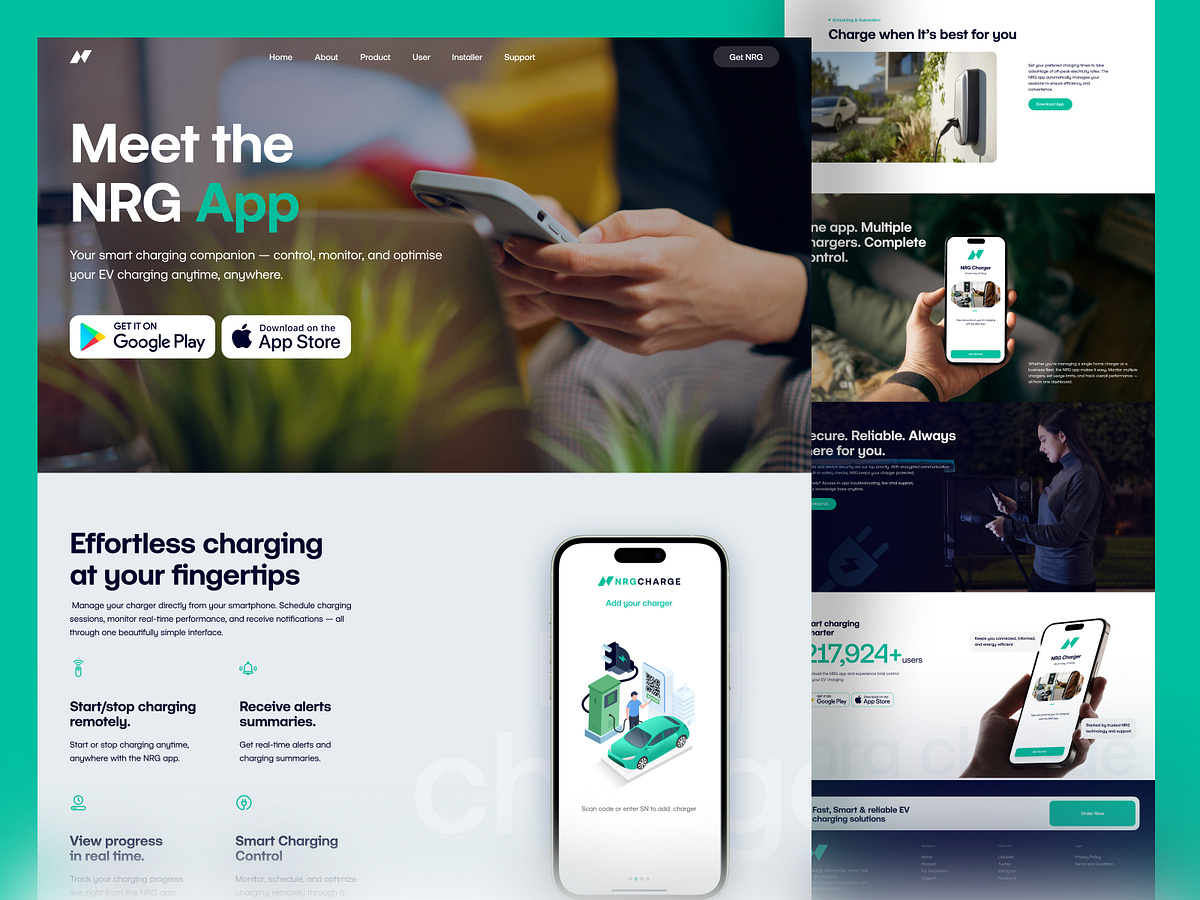 NRG Charge - EV Charging App Landing Page