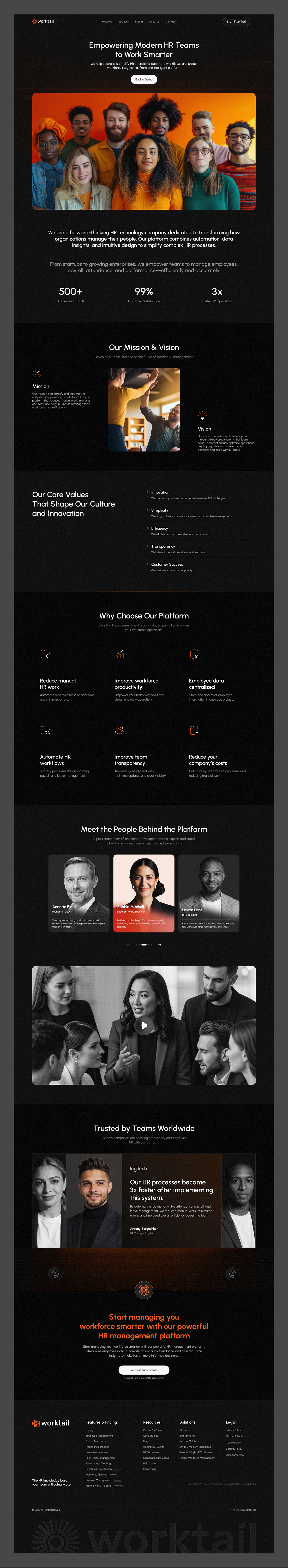 Worktail – HRM SaaS About Us Page | Website UI/UX Image 2