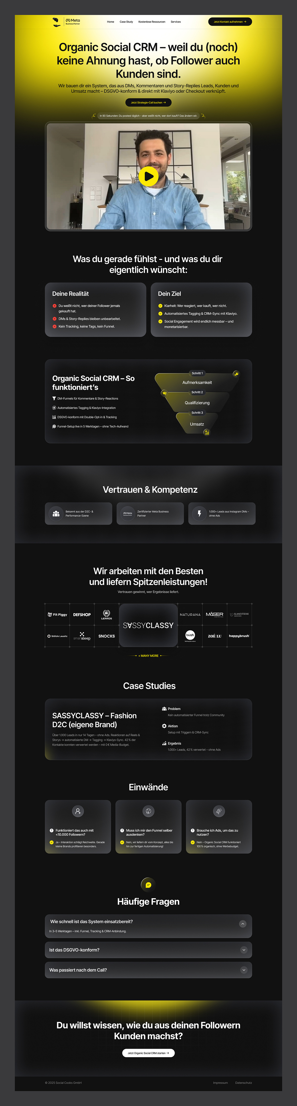 Social Cooks – Organic Social CRM Landing Page Image 1