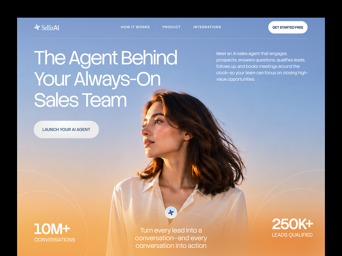 AI Sales Agent SaaS Landing Page | SaaS Website UI