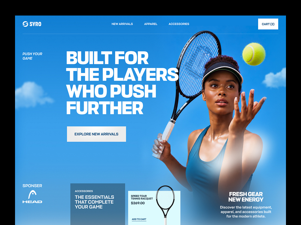 Tennis Sports E-commerce Website | Sports Store UI