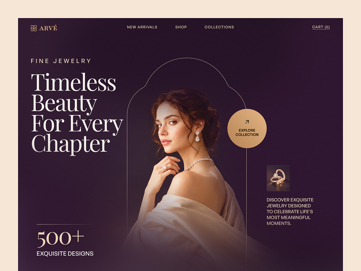 ARVÉ - Luxury Jewelry E-commerce Website Design Image 0