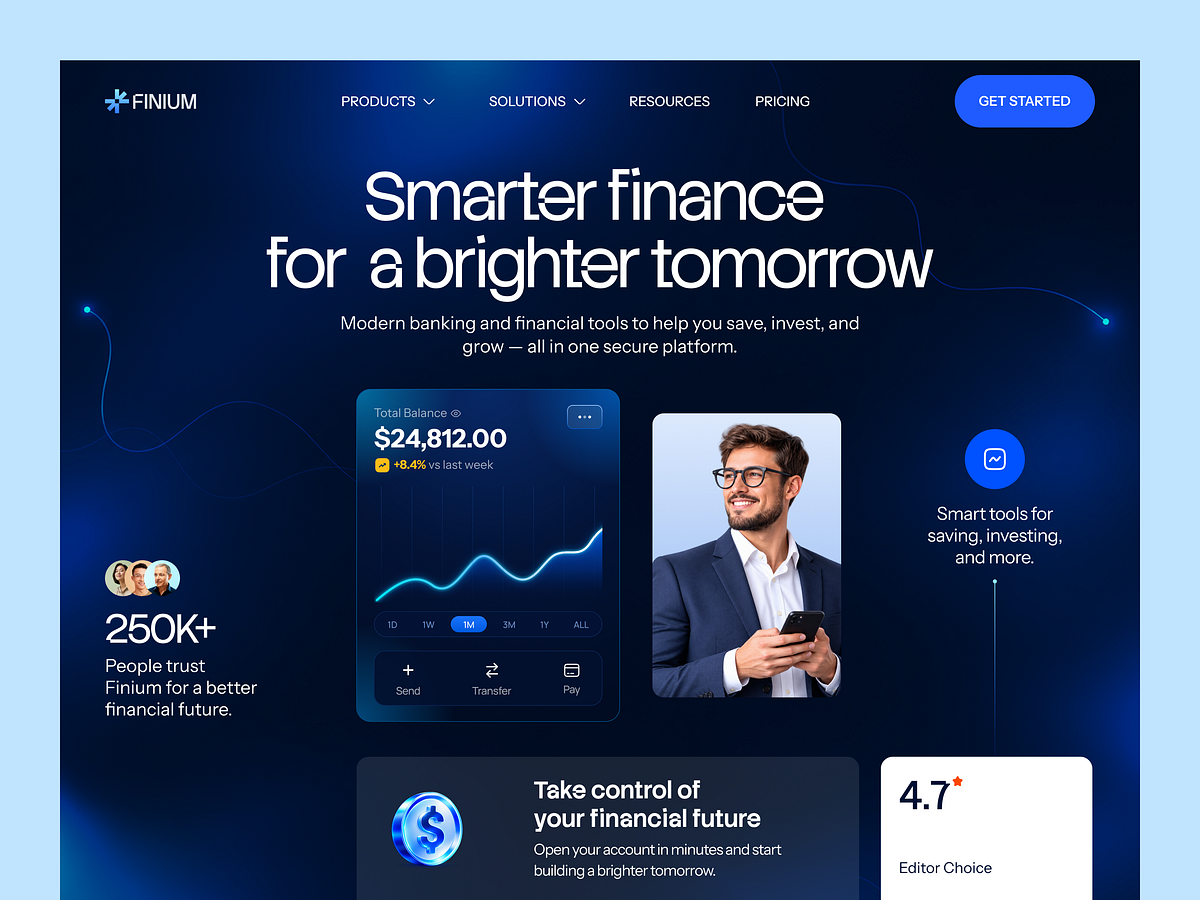 FINIUM - Fintech & Digital Banking Website Design Image 0
