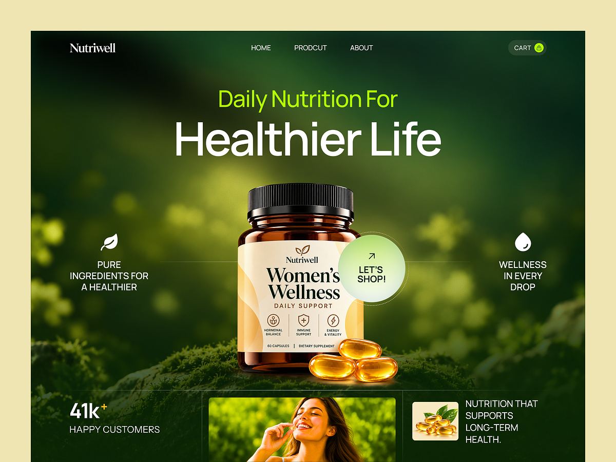 Nutriwell - Supplement E-commerce Website Design Image 0
