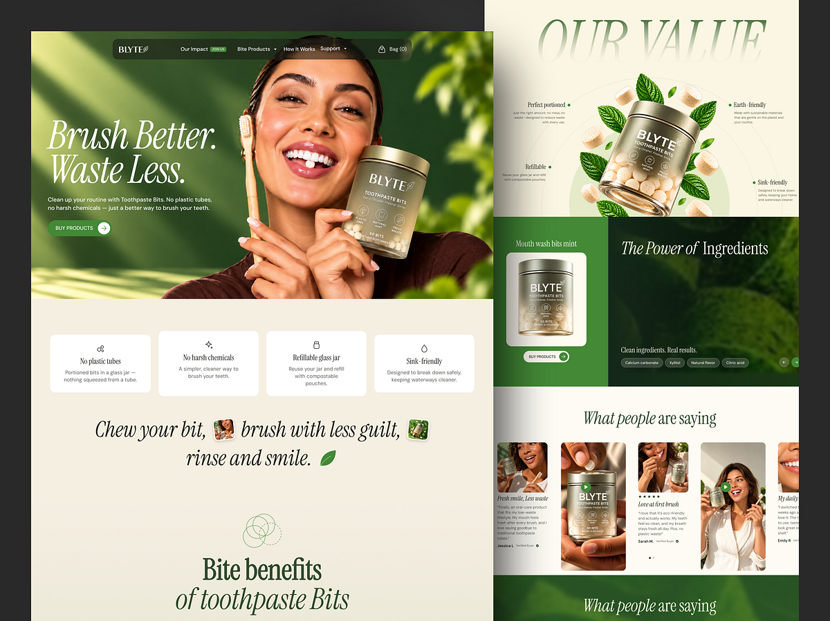 BLYTE - Toothpaste E-commerce Website Design Image 0