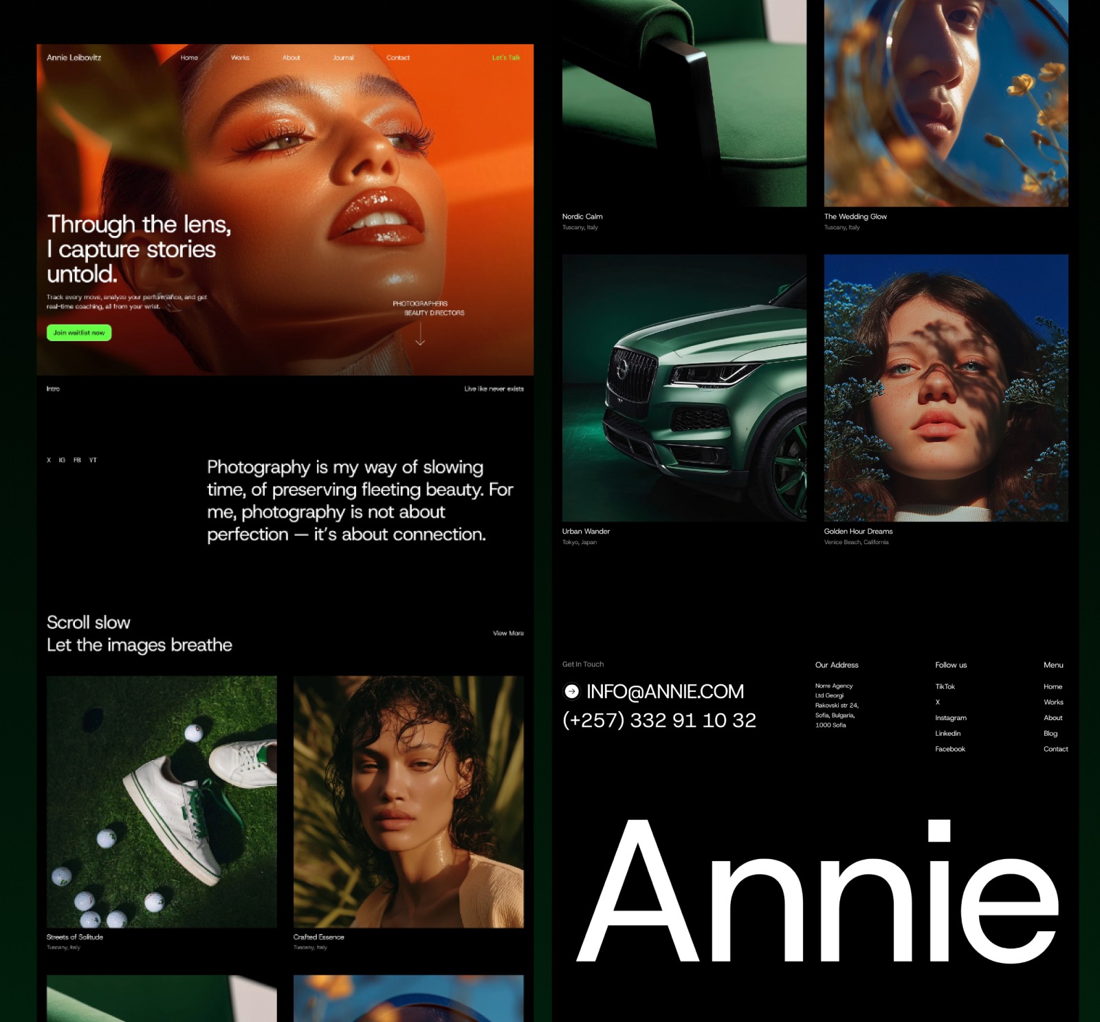 Annie – Photography Portfolio Framer Template Image 1