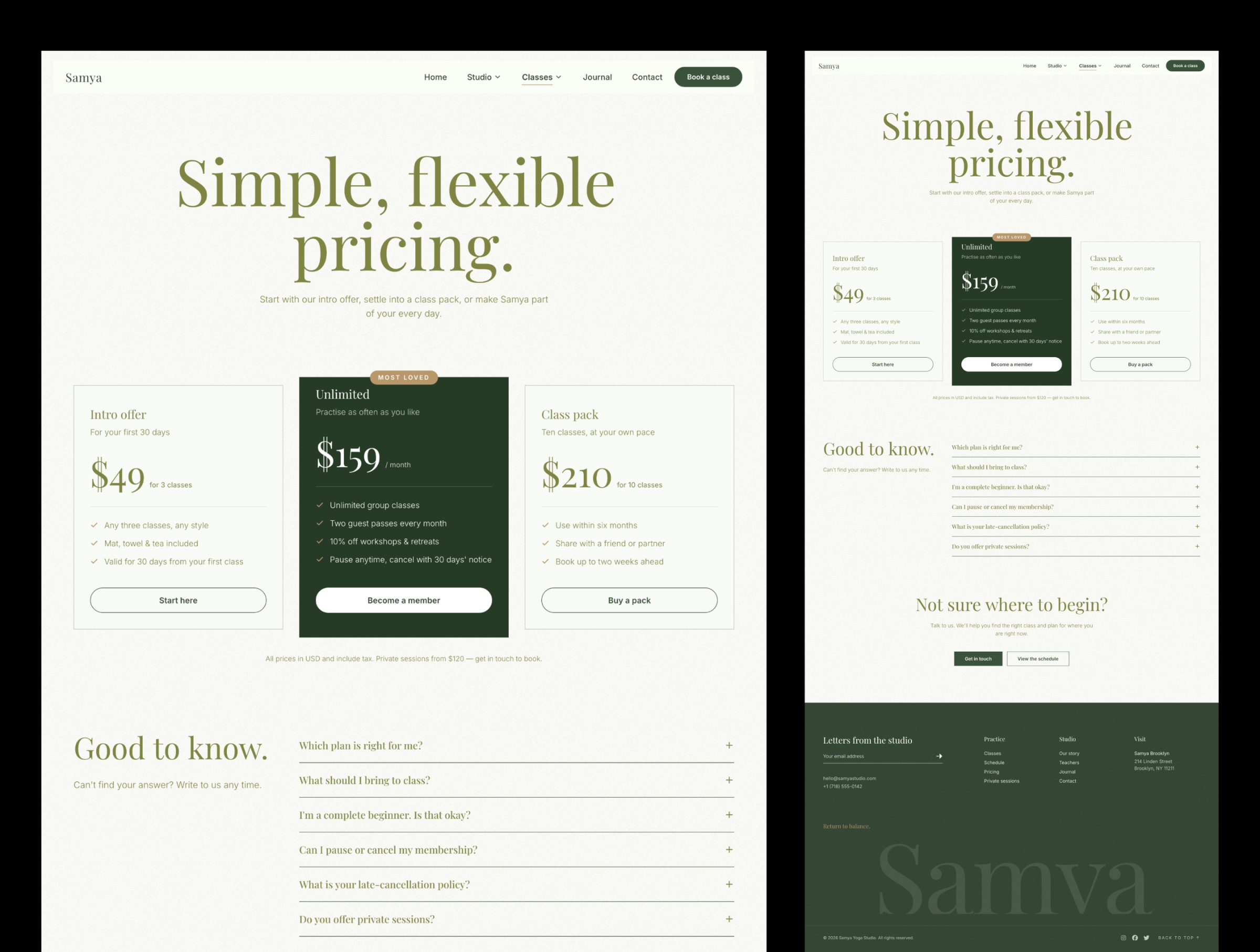 Samya - Yoga Studio Website Template Image 1