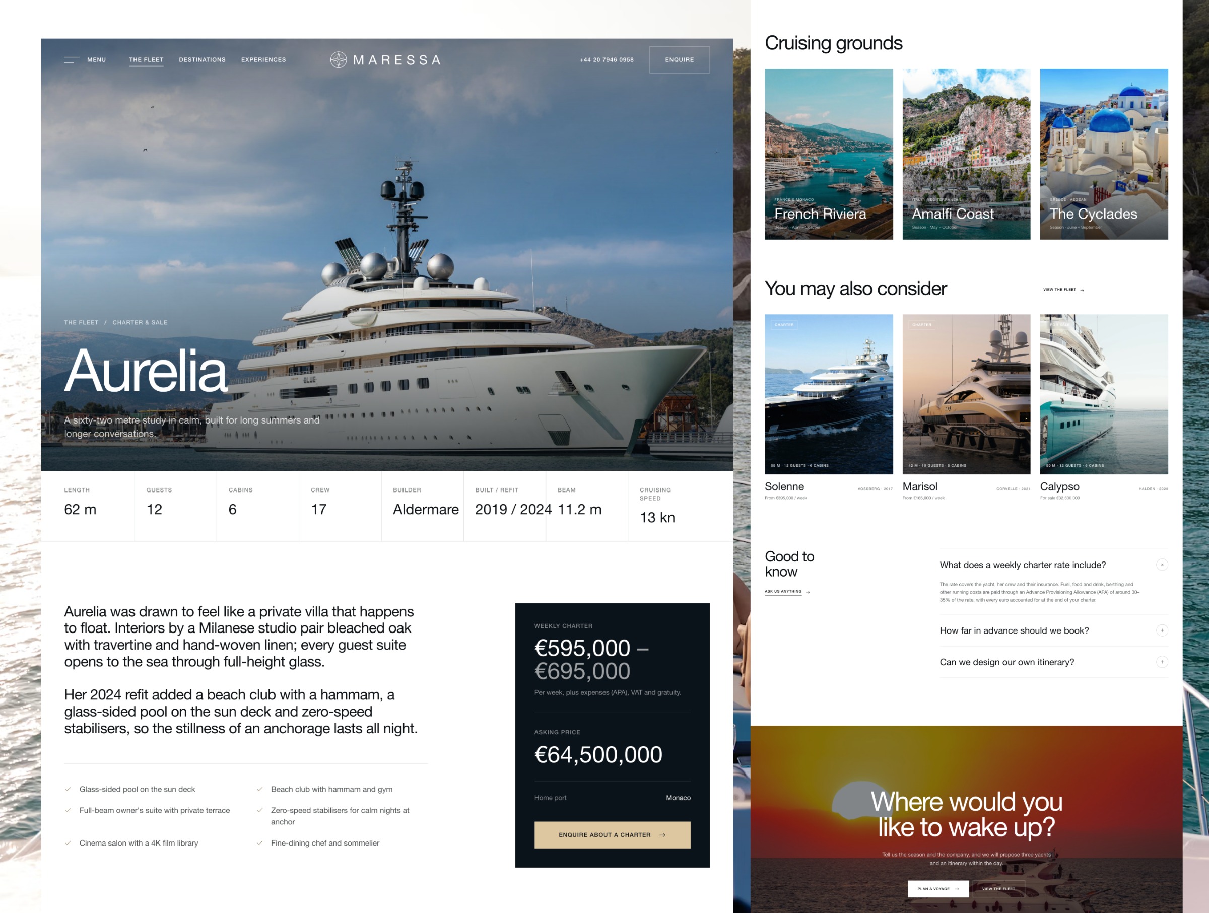 Maressa - Luxury Yacht Charter & Sales Website Template | rayso.studio Image 1