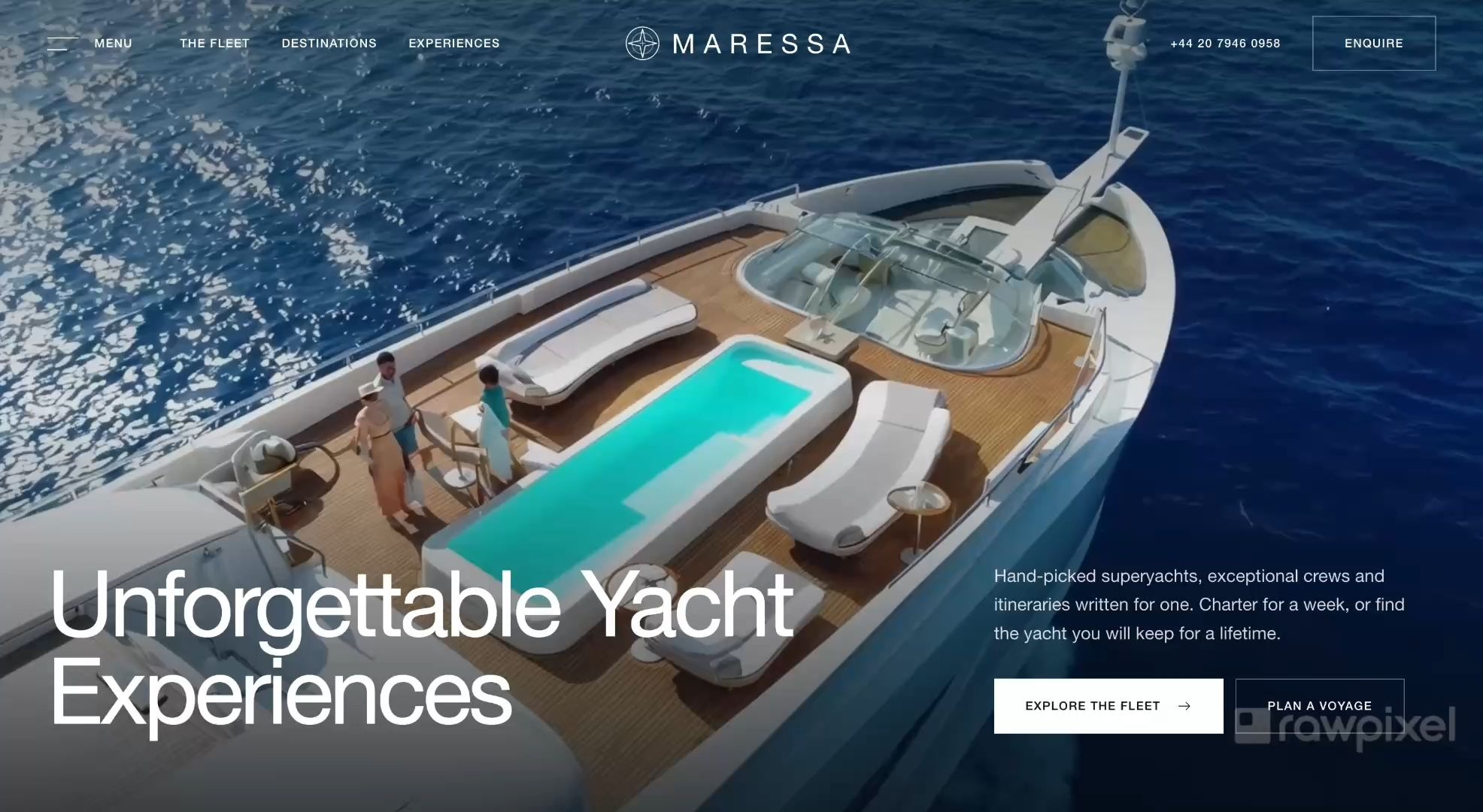 Maressa - Luxury Yacht Charter & Sales Website Template | rayso.studio ...