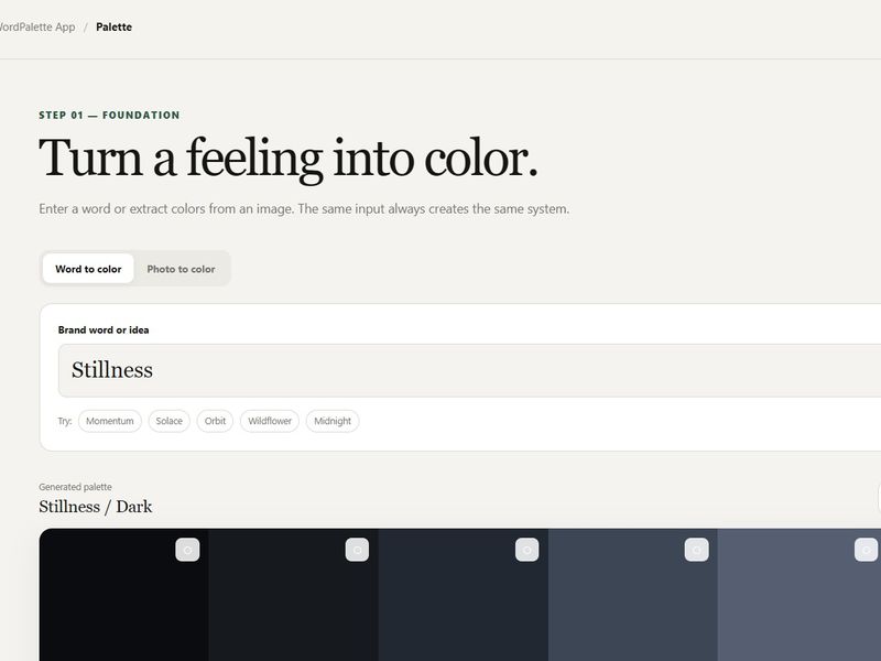 WordPalette Generator