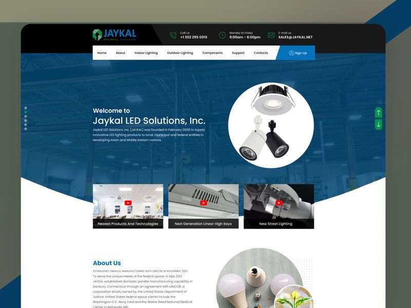 Jaykal LED Solutions – Corporate Web UI