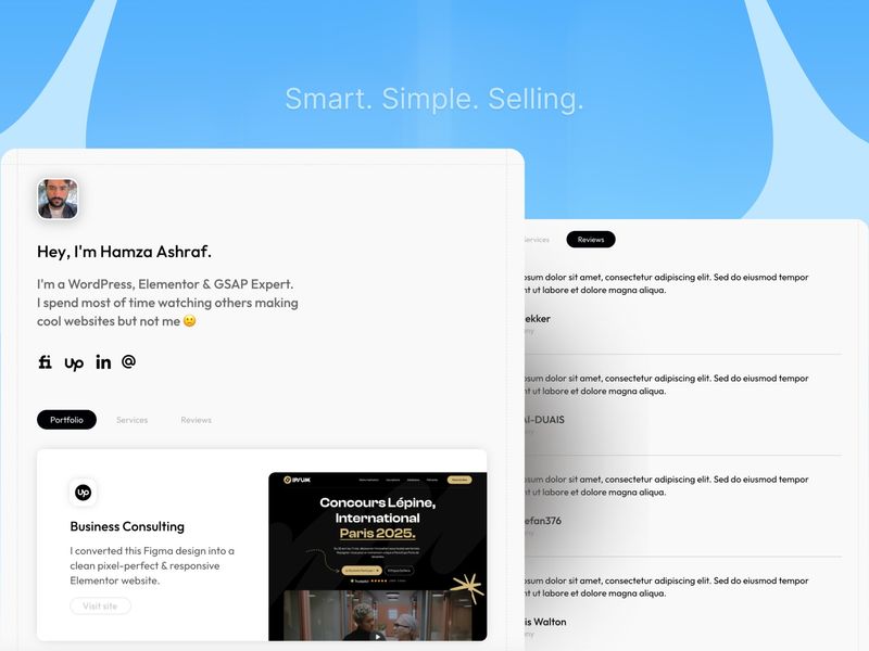 Minimalistic Portfolio Website For Freelancers
