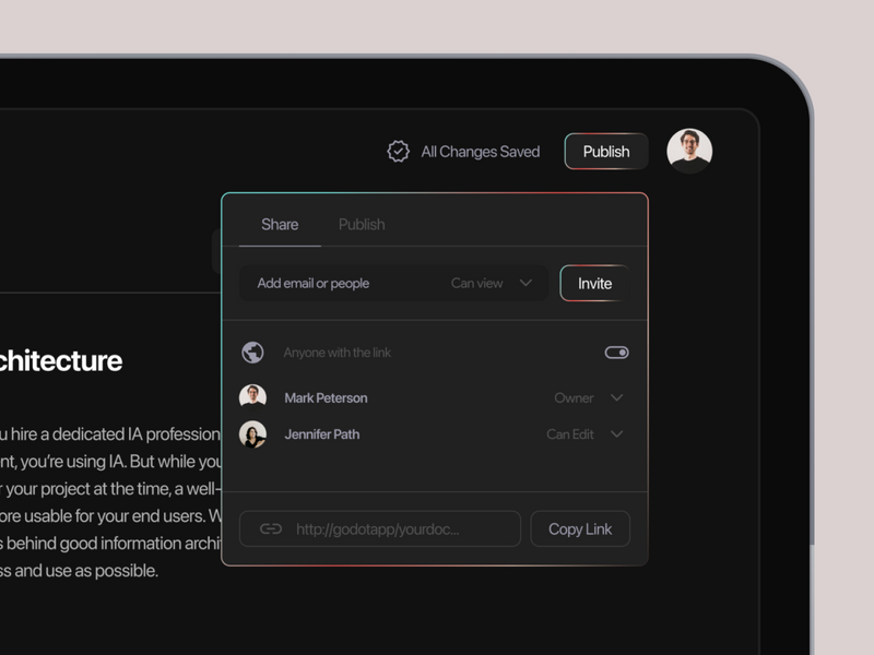 GodotApp - Sharing Options