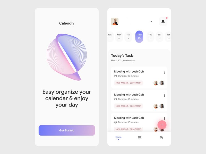 Mobile App UI Design – Smart Calendar Experience