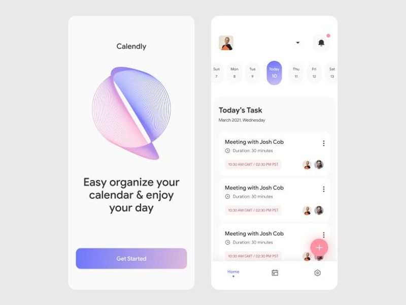 Mobile App UI Design – Smart Calendar Experience