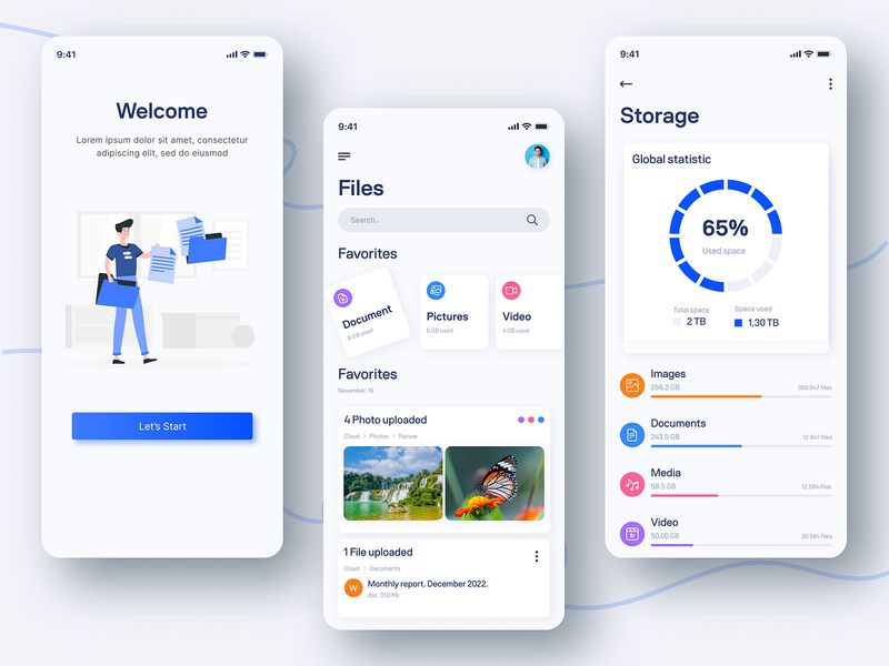 Cloud Storage Mobile App Design
