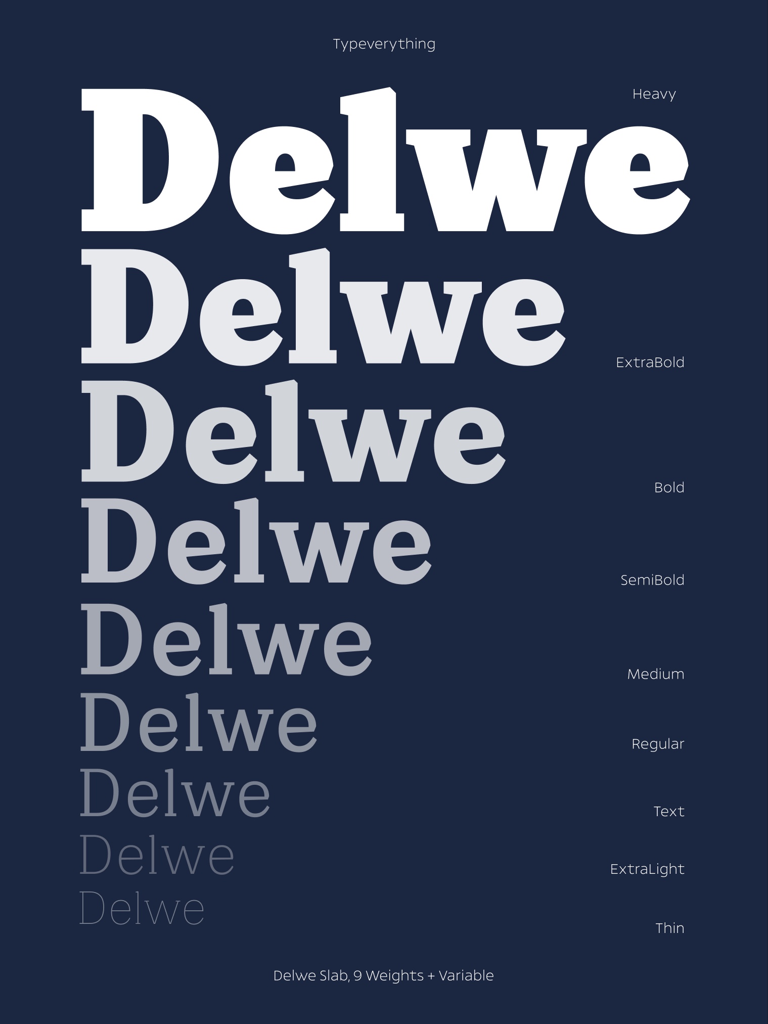 Delwe Typeface by Typeverything.com