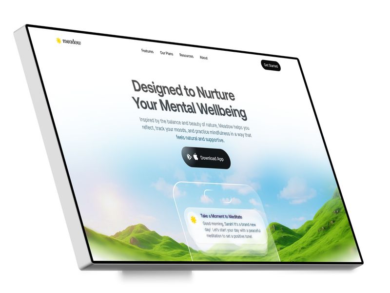 Hero Section & Brand Exploration for a Fictional Mental Health App