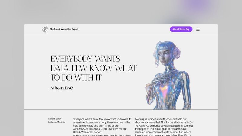 Screenshot taken from AthenaDAO’s Data & Wearables Report