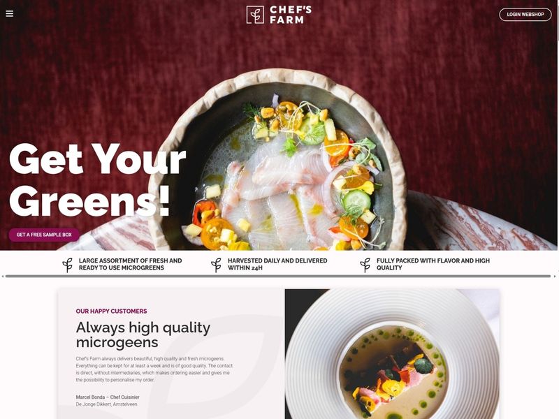 Chef’s Farm — Microgreens & Garnish E-commerce UI