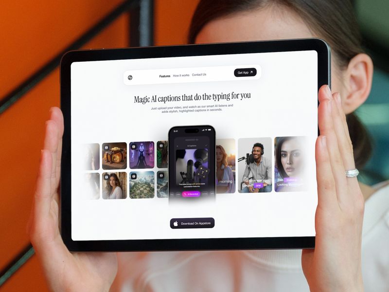 Minimalist AI Transcription SaaS UI 🎬