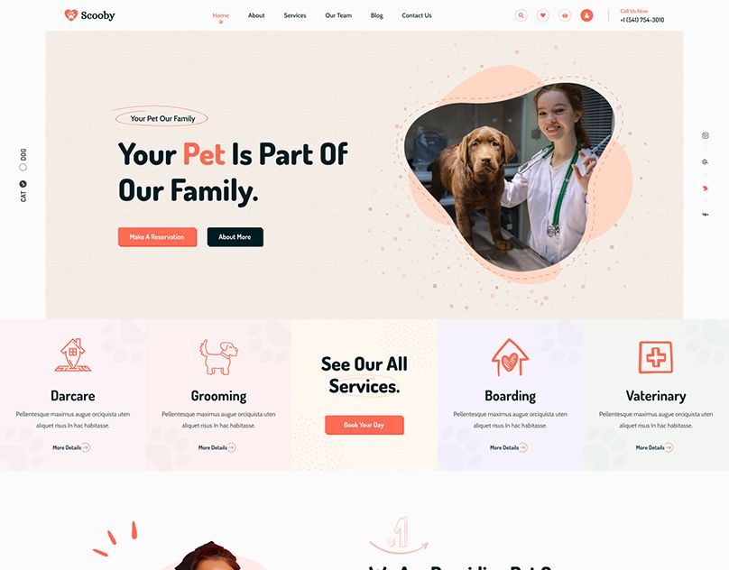 Pet Care and Pet Shop Template.