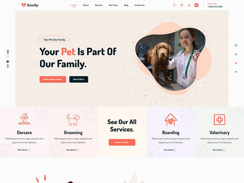 Pet Care and Pet Shop Template.