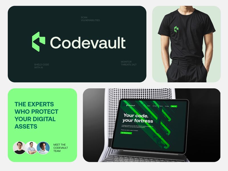 Logo, Protection, Security, Shield, Monitor, AI, Coding, C logo by Storm Line