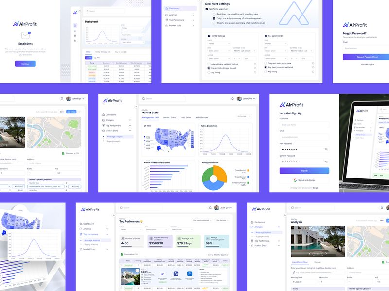 AirProfit We-application UI & Analytics Dashboard