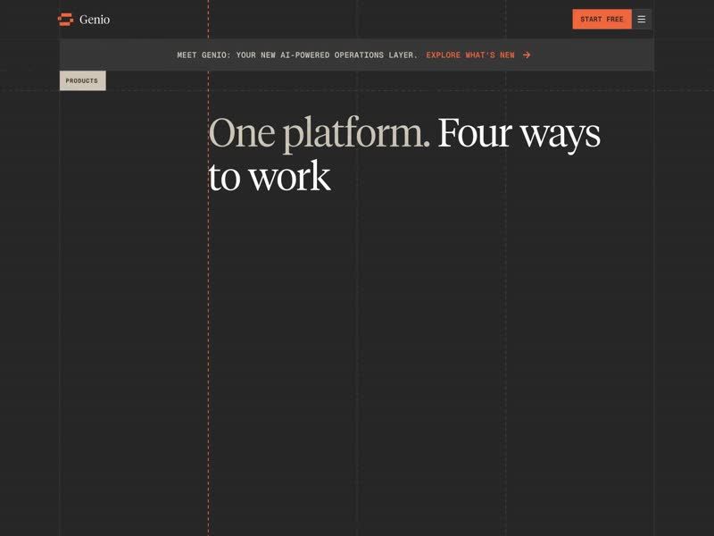 Genio - AI Operations Platform - Product Page