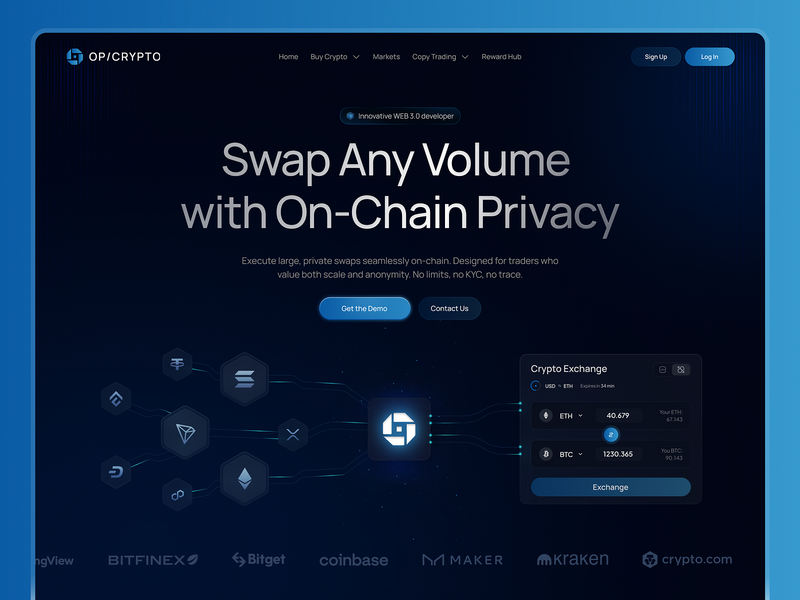 Crypto Exchange Landing Page by Sofiia Shvaia