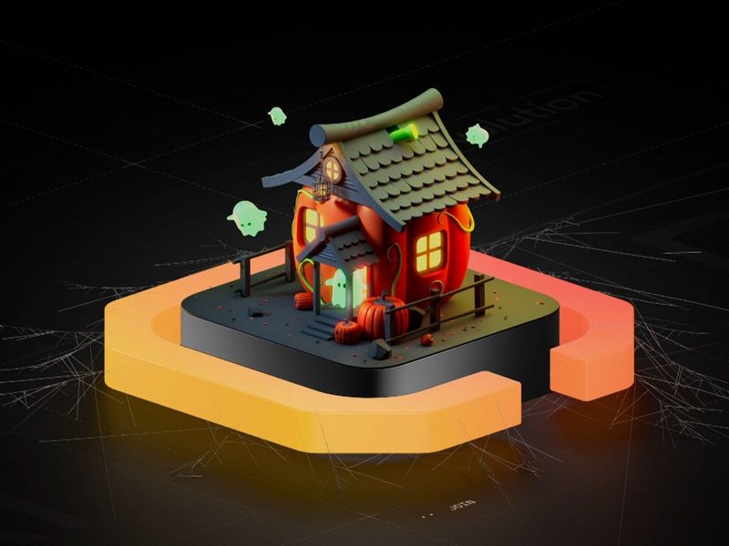 ChainGPT — Halloween Haunted House 3D Art