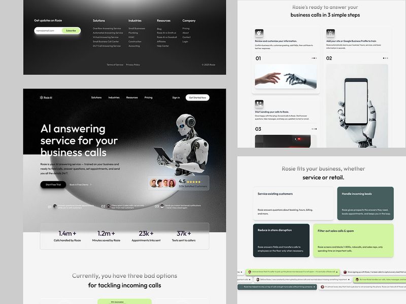Al-powered call answering service website