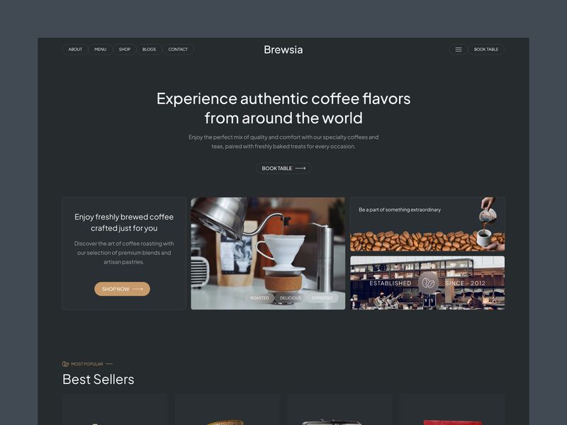 Brewsia - Cafe & Restaurant Website