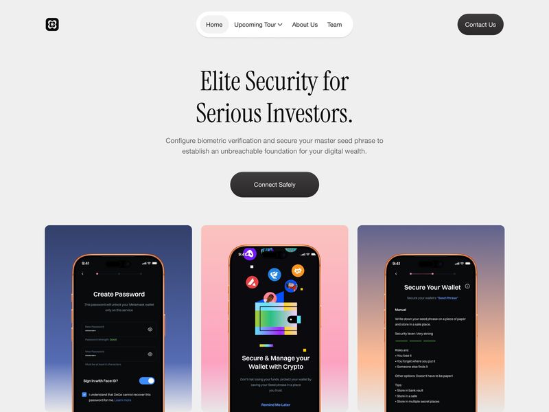 🔒 Elite Security — Crypto & Web3 Wallet Hero Design | UIUX