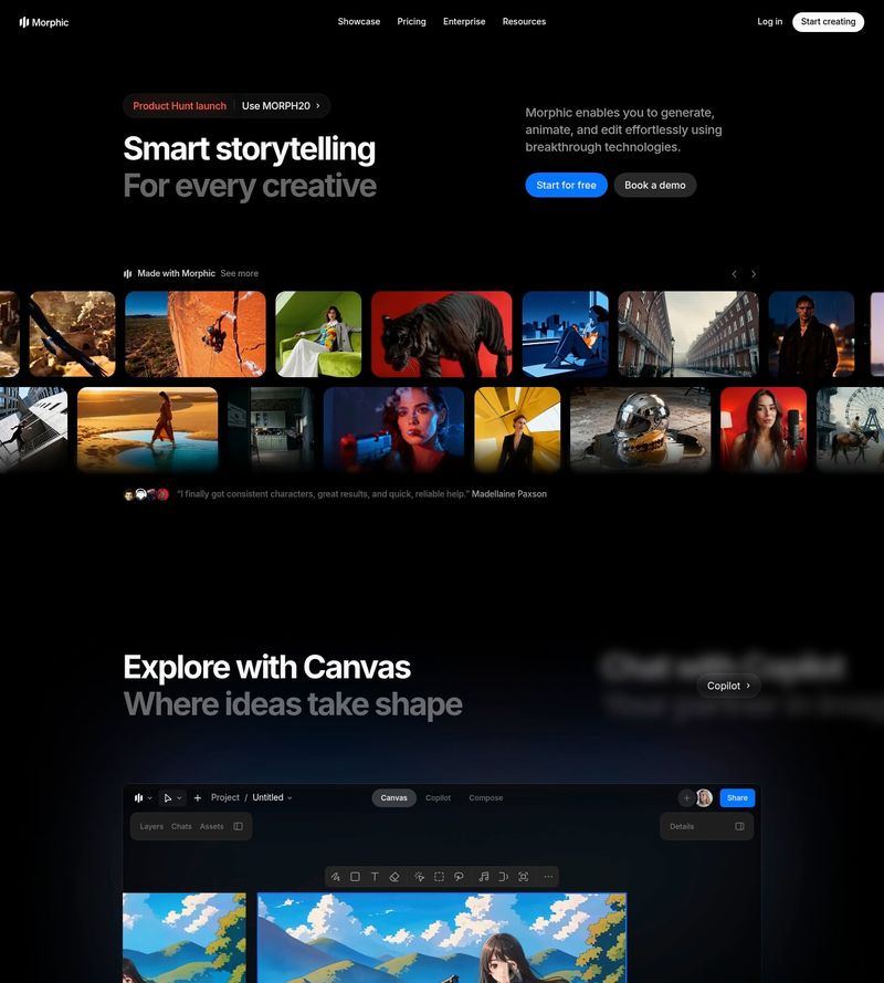 Screenshot taken from morphic.com