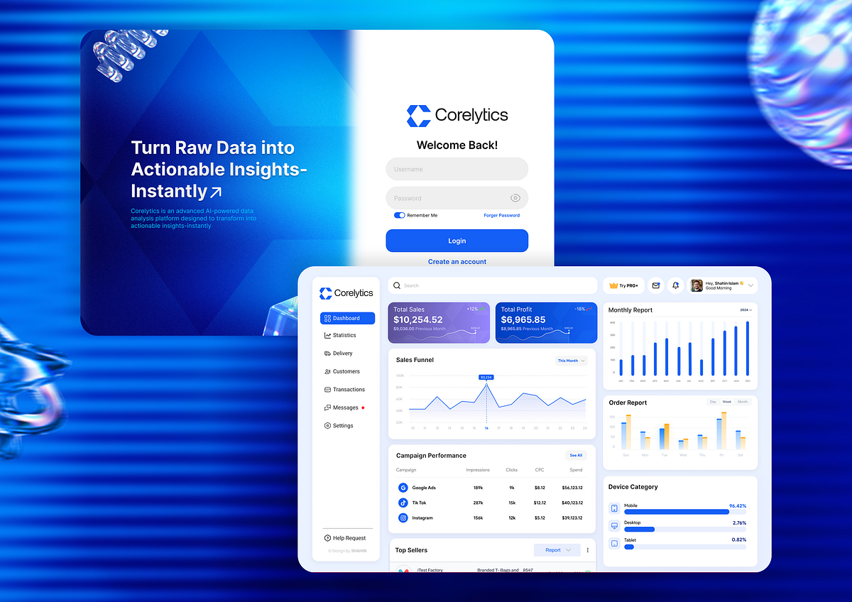 Corelytics - AI SaaS Analytics Dashboard Design 🚀